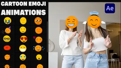 Cartoon Emoji Animations for After Effects Elements template preview