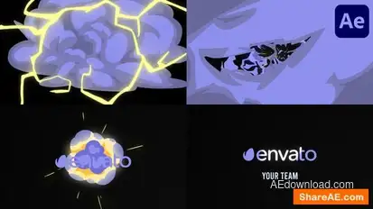 Cartoon Explosion Logo Opener for After Effects Logo Stings template preview