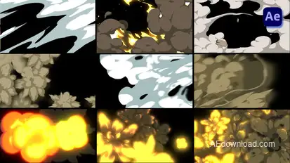 Cartoon Explosion Transitions [After Effects] Elements template preview