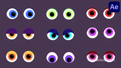 Cartoon Eyes Icons | After Effects Elements template preview