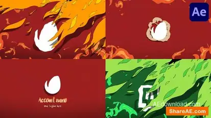 Cartoon Fire Logo Opener for After Effects Logo Stings template preview