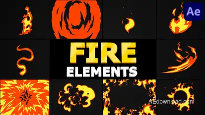 Cartoon Fire Pack | After Effects Elements template preview