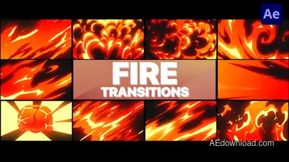 Cartoon Fire Transitions | After Effects Elements template preview