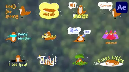 Cartoon Foxes Titles for After Effects Titles template preview