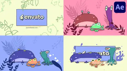 Cartoon Frogs Logo for After Effects Logo Stings template preview