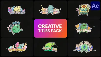 Cartoon Frogs Titles for After Effects Titles template preview