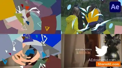 Cartoon Geometry Shapes Logo for After Effects Logo Stings template preview