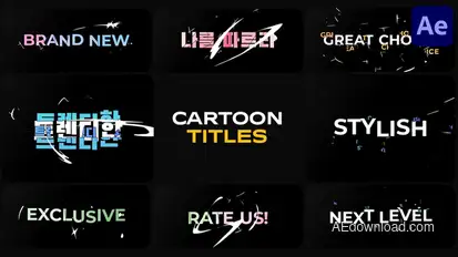 Cartoon Glitch Shapes Titles for After Effects Titles template preview