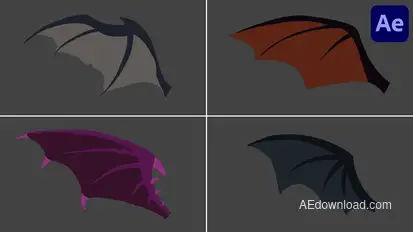 Cartoon Halloween Bat Wings Animations | After Effects Elements template preview