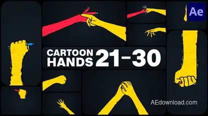 Cartoon Hands for After Effects Elements template preview