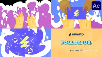 Cartoon Hands Logo for After Effects Logo Stings template preview