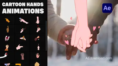 Cartoon Hands Stickers for After Effects Elements template preview