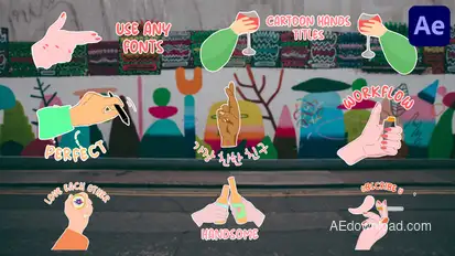 Cartoon Hands Titles for After Effects Titles template preview