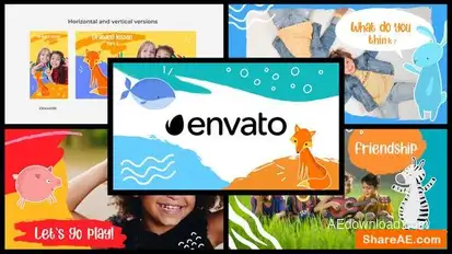 Cartoon Kids Slideshow || After Effects Openers template preview