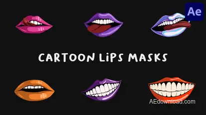 Cartoon Lips Masks | After Effects Openers template preview