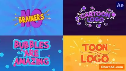 Cartoon Logo Text animations [After Effects] Logo Stings template preview