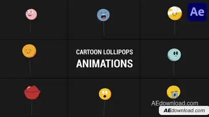 Cartoon Lollipops Animations | After Effects Elements template preview