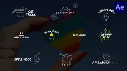 Cartoon Lyric Titles for After Effects Titles template preview