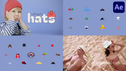 Cartoon Masks And Hats for After Effects Elements template preview