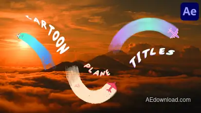 Cartoon Plane Titles for After Effects Titles template preview