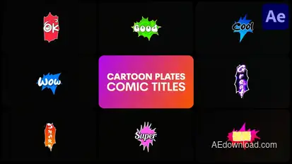 Cartoon Plates Comic Titles | After Effects Titles template preview