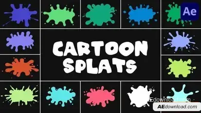 Cartoon Splats for After Effects Openers template preview