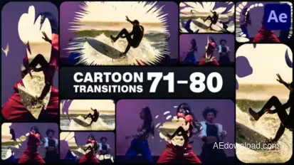 Cartoon Transitions for After Effects Elements template preview
