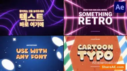 Cartoon Typography Slides | After Effects Openers template preview