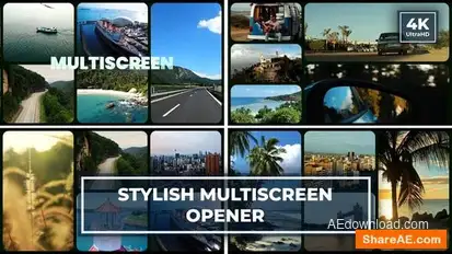 Charming Multiscreen Opener | Split Screen Gallery Intro | Typography Slideshow Openers template preview