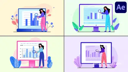 Chart Analytics Explainer for After Effects Titles template preview