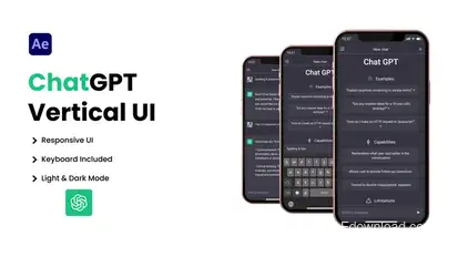 ChatGPT AI Chatbot Vertical UI Elements template preview