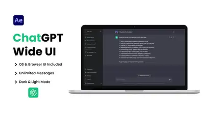 ChatGPT AI Chatbot Wide UI Elements template preview
