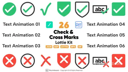 Check & Cross Marks Lottie Kit Titles template preview