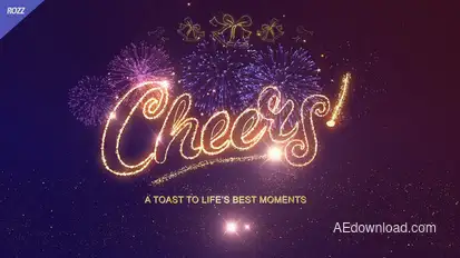 Cheers Gold line Logo Stings template preview