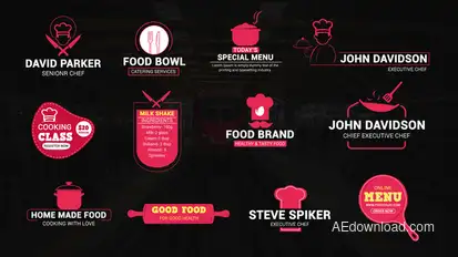 Chef & Cooking Titles Elements template preview