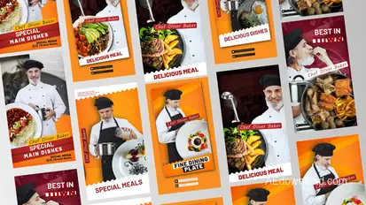 Chef's Restaurant Stories Product Promo template preview