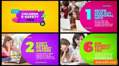 Children E-Safety Tips - Kids Education Openers template preview