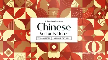 Chinese Animated Background Patterns Elements template preview
