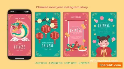 Videohive Chinese new year instagram story 56036485 Openers template preview