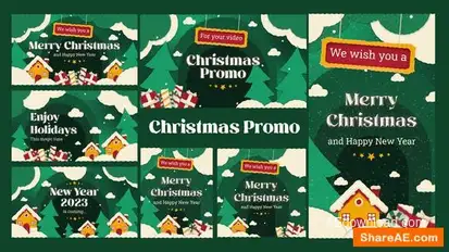 Chisrmat Retro Promo Openers template preview