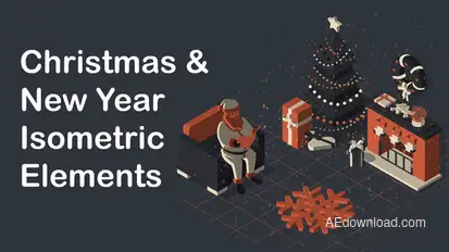 Christmas & New Year Isometric Elements Elements template preview