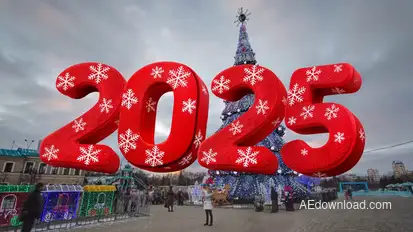 Christmas 3D Typography Letters Pack Elements template preview