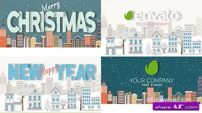 Videohive Christmas and New Year Text with Logo Reveal Logo Stings template preview