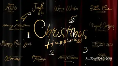 Christmas and New Year Typography Blessings, Golden Glamour Title Cards Titles template preview