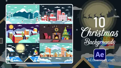 Christmas Backgrounds | After Effects Elements template preview
