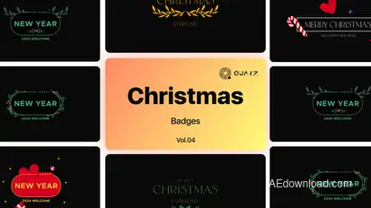 Christmas Badges Vol. 04 Titles template preview
