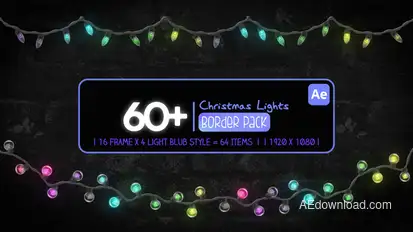 Christmas Border Lights Pack Elements template preview