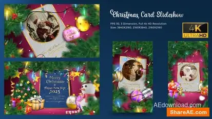 Christmas Card Slideshow Openers template preview