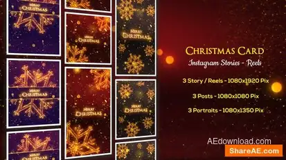 Christmas Cards - Instagram Stories Openers template preview