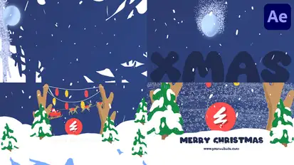 Christmas Cartoon Santa Logo | After Effects Logo Stings template preview